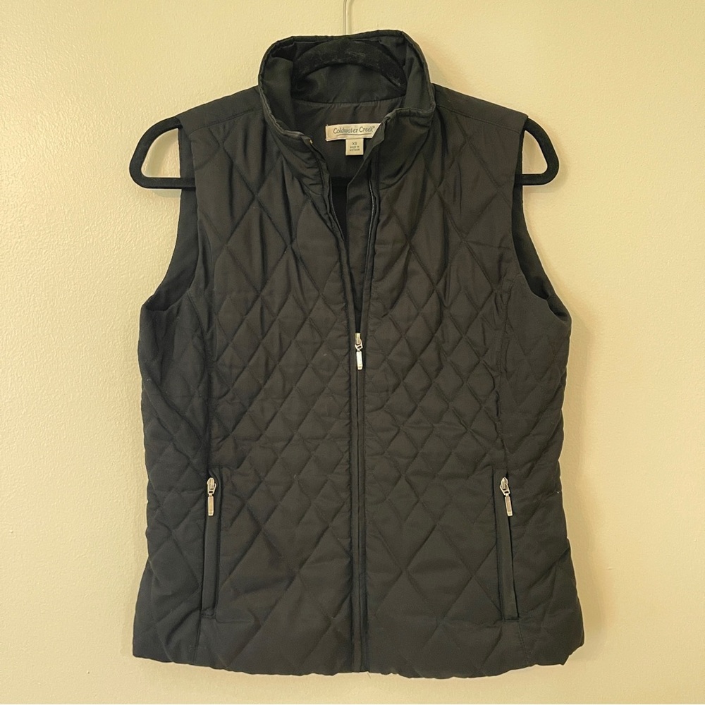 Coldwater Creek Women's Black Quilted Vest